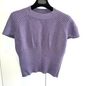 St. John Cropped Cap Sleeve Sweater Purple Size S